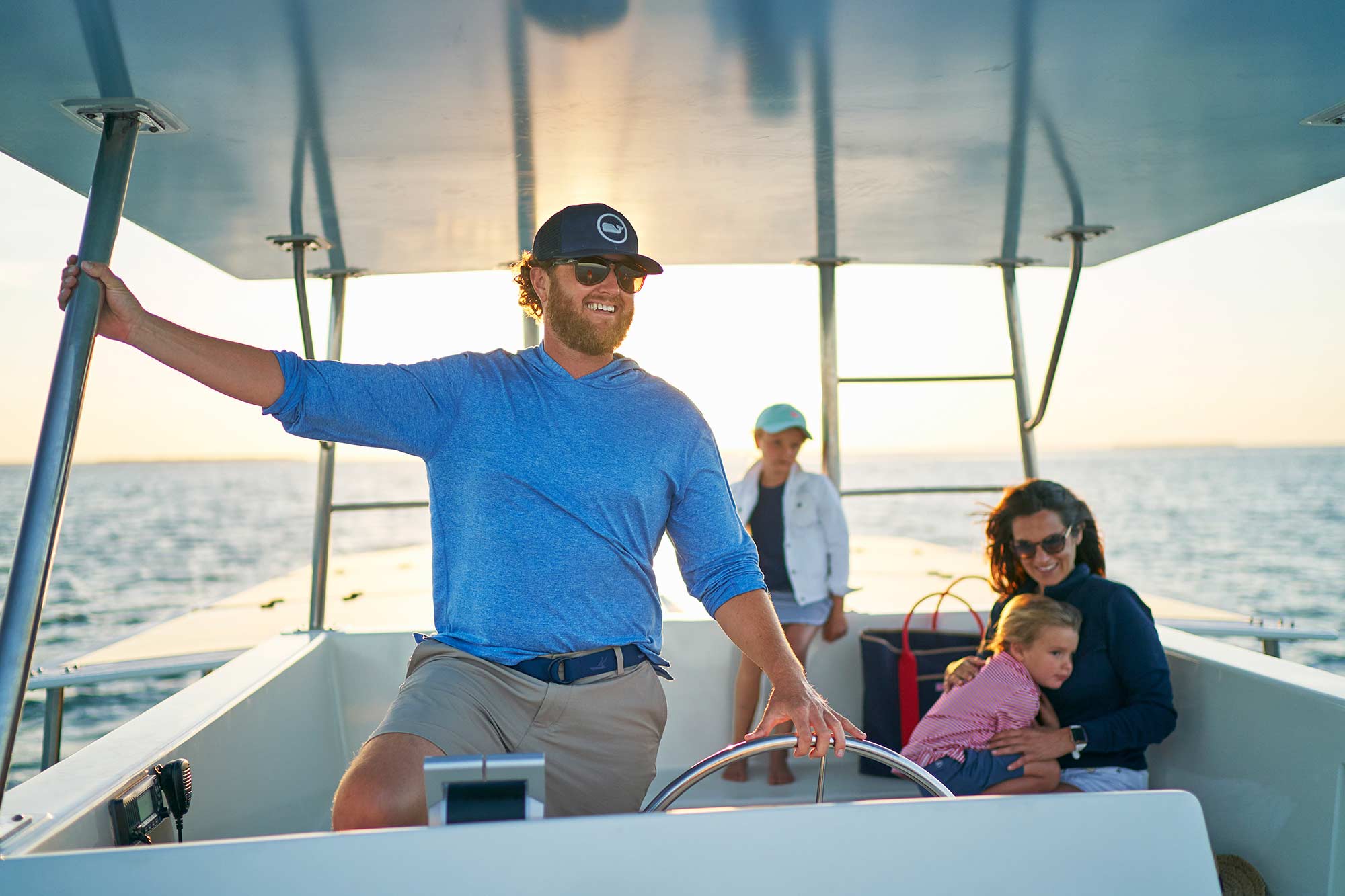 Billy Litmer with family on boat